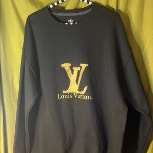 Upcycled,Handmade Luxury Inspired Black Sweatshirt